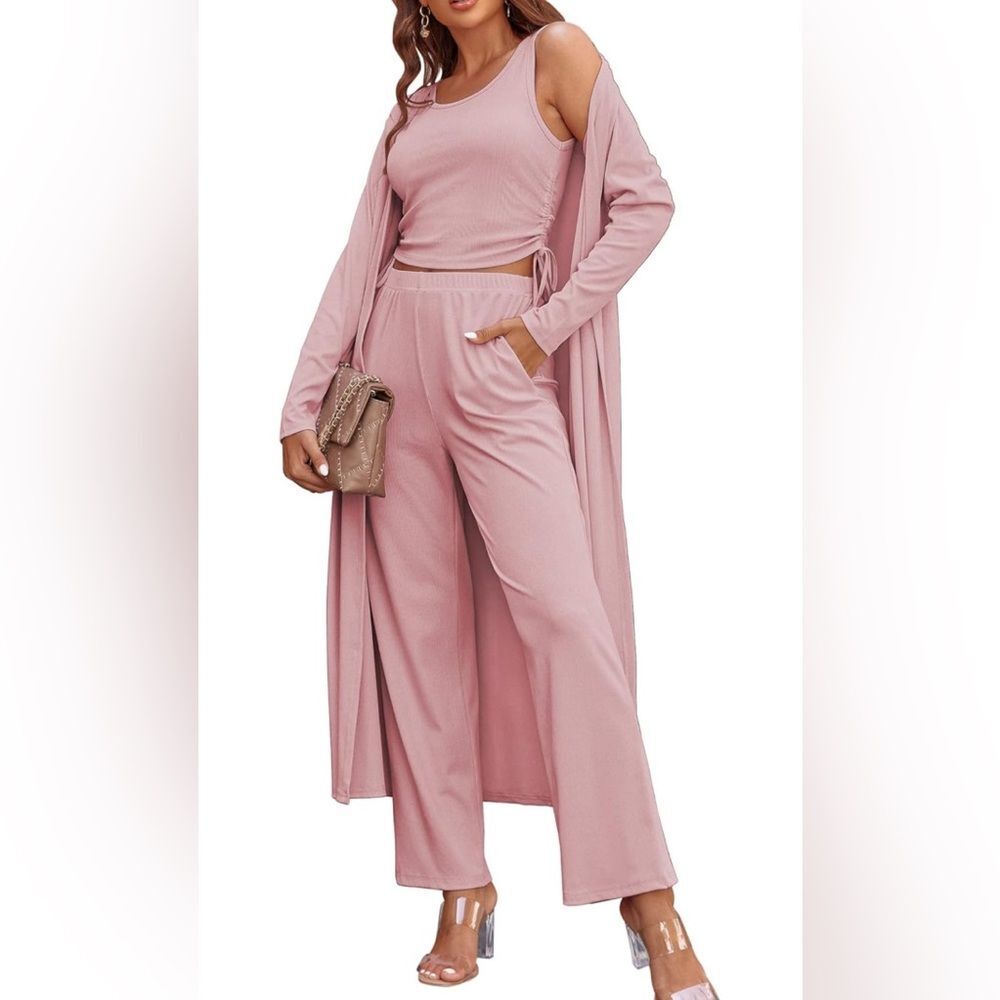 Tiktok viral Women's 3 Piece Knit Lounge Set 2xl NIP